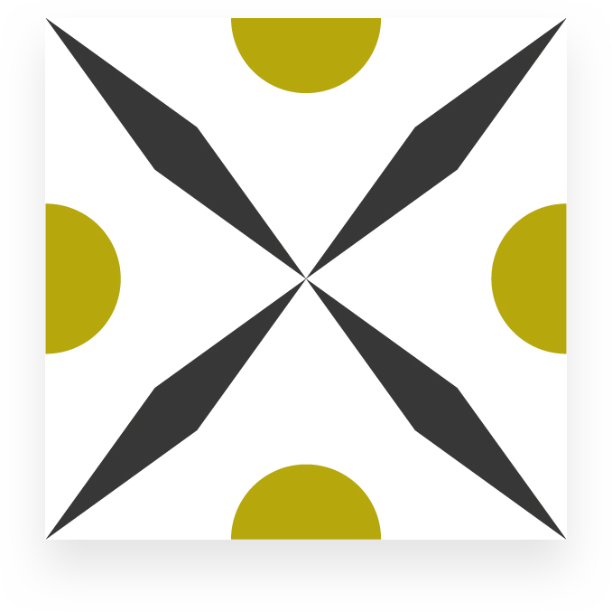 Tile pattern · black cross with olive corners